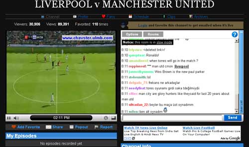 EPL on Justin.tv
