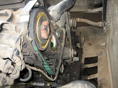 Timing belt baru setelah terpasang